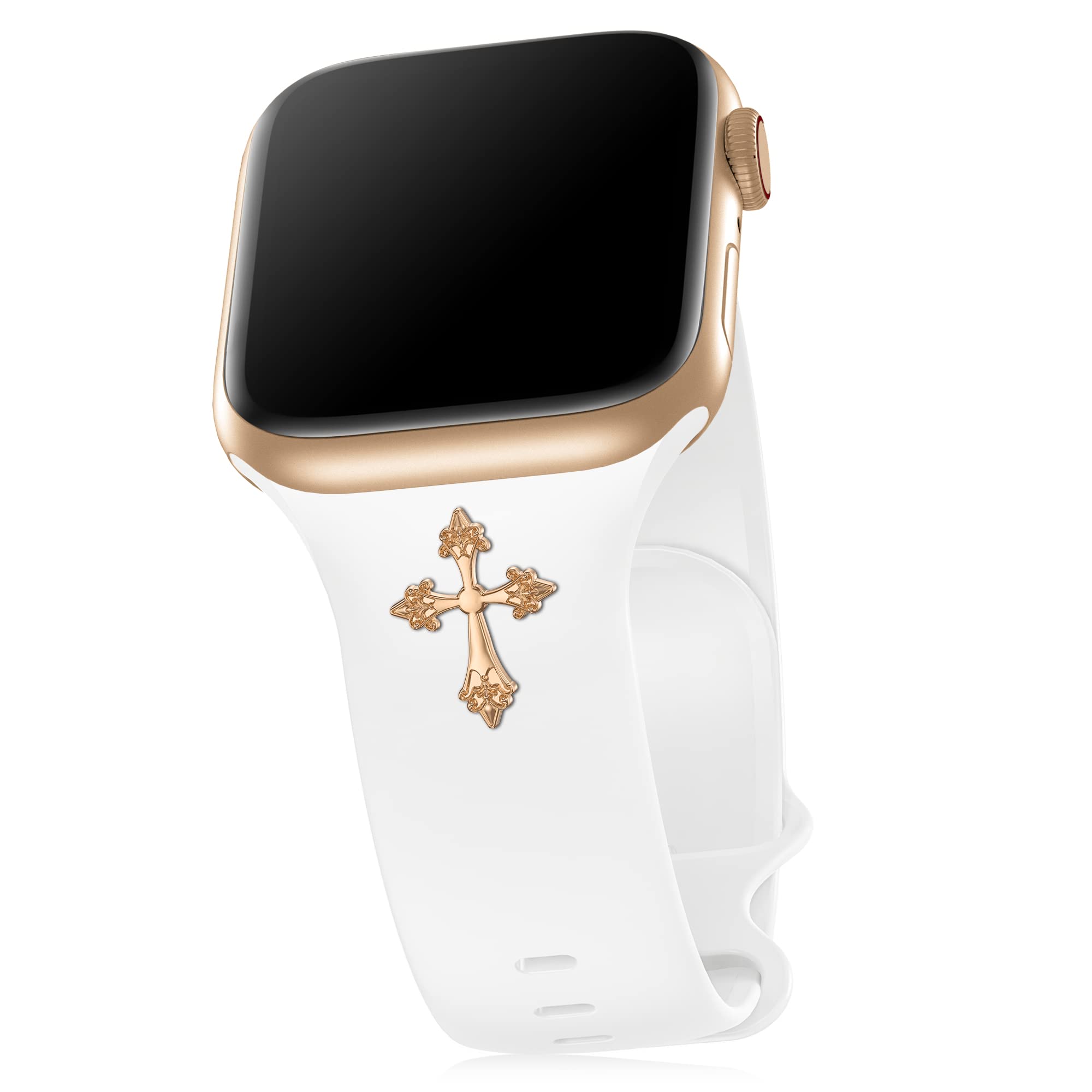 Aopigavi Designer Silicone Watch Bands with Studs Compatible with Apple Watch Band 38mm 44mm 40mm 45mm 41mm 42mm 46mm 49mm, Sport Straps Decorative Charms Nails for iwatch Ultra SE Series 10/9/8/7/6/5/4/3/2/1