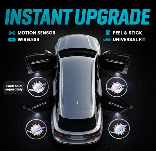 Image of LED Car Door Light - Officially Licensed NFL Wireless Projector - Show Your Team Pride - Battery Powered, Easy Install