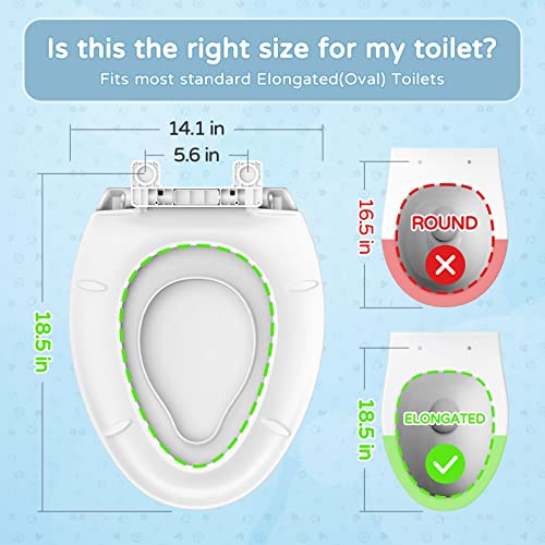 Yasfel Toilet Seat With Toddler Toilet Seat Built In, Potty Training Toilet Seat For Toddlers, Kids & Adults White Plastic Toilet Seats Elongated Slow Close With Magnets(White, 18.5”) #TOP3