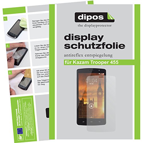 dipos I 2X Protection ecrán Mat Compatible avec Kazam Trooper 455 Films de Protection d'écran