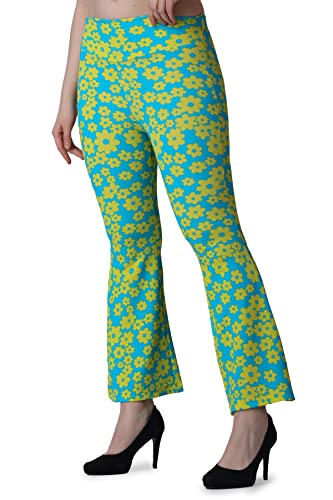 Image of POPWINGS Casual Marble Print Bell Bottom Trousers for Women || Flare Fit Women Trousers for Summer || Stylish Western Regular Fit Casual Bell Bottom Trousers for Women