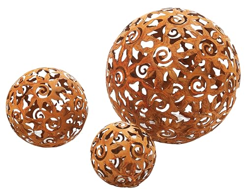 Kobolo Gartenkugel Cleo, 3er Set, Metallkugel braun, in Rostoptik,...