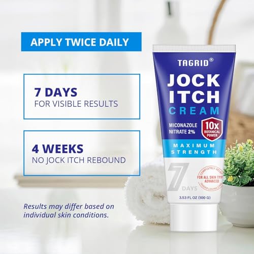 Image of TAGRID Jock Itch Relief Cream: Jock Itch Relief for Men and Women - Soothing & Fast-Absorbing Skin Cream for Irritation, Burning, & Discomfort - Non-Staining & Gentle for Sensitive Areas - 3.5 OZ