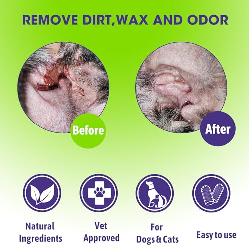 PUMBLER Pet Ear Wipes for Dogs & Cats - Gentle and Effective Ear Cleaning Solution - Remove Dirt, Wax and Odor - 50 Count Dog Ear Relief Finger Wipes - Image 4