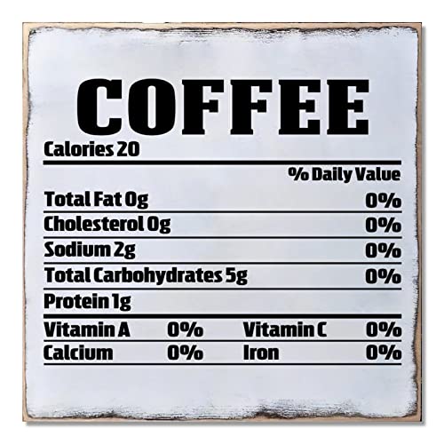 Panneau mural Coffee Nutritional Facts déco cuisine et salon 40x40 cm