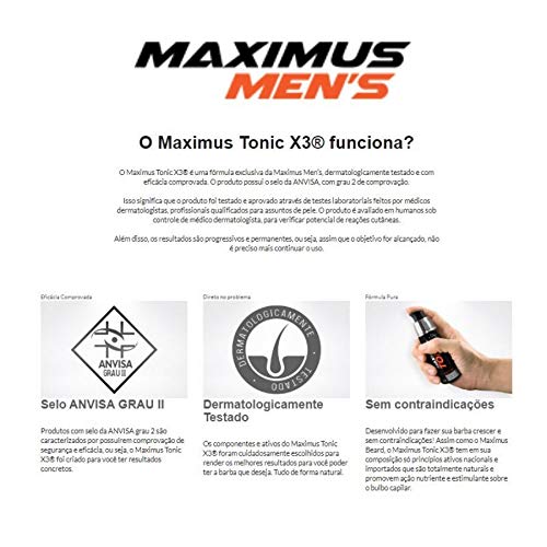 Produto para crescer barba - Maximus Tonic X3 - Tratamento 30 dias