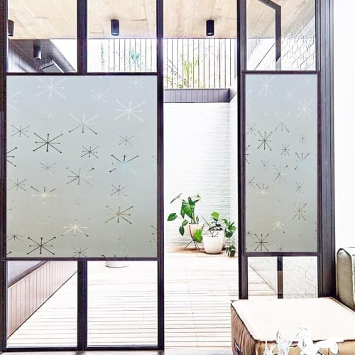 Image of SUNBIRD Window Film Privacy Colorful Window Sticker, Decorative Window Vinyl, Adhesive Home UV Blocking, Heat Insulation Static Cling for Bathroom Office (24 X 48 INCHES, Snow Flakes)