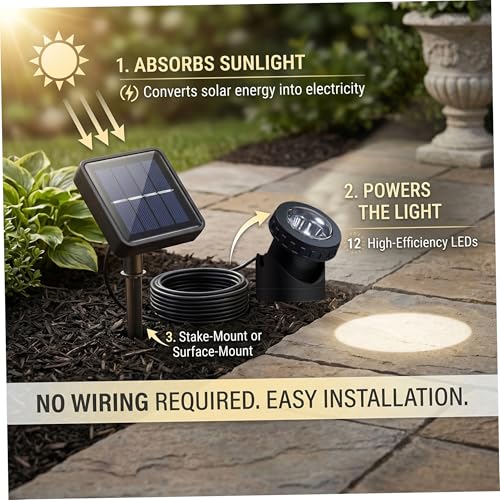Luces para estanque sumergibles de 6 LED con carga solar y panel de alta resistencia impermeable 5
