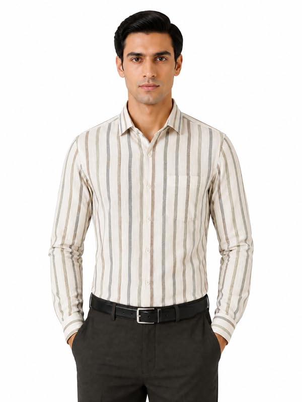 Image of Men's Striped Cotton Formal Shirt