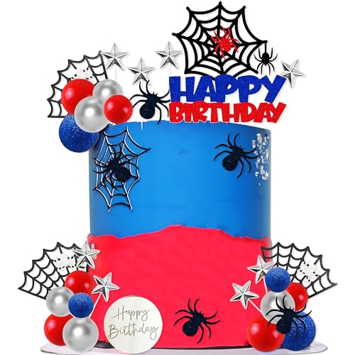 decoración pastel cumpleaños superhéroes regalos fiesta temática superheroes decoración cupcakes tortas decoración torta arañas