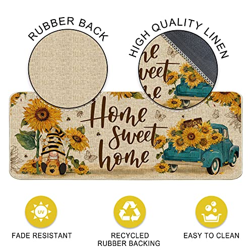 Hexagram Sunflower Kitchen Rugs And Mats Set Of 2, Sunflower Kitchen Mats, You Are My Sunshine Farmhouse Anti Fatigue Mats For Floor Decorations, Sunflower Kitchen Decor 17X29 Inch-17X47 Inch #TOP3