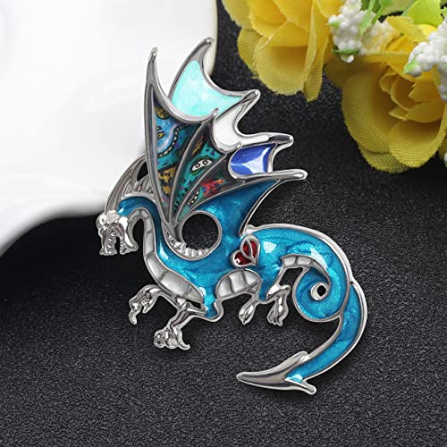 Image of WEVENI Alloy Fantasy Dinosaur Dragon Brooch Enamel Pins for Women Lady Girl Fashion Jewelry Gift