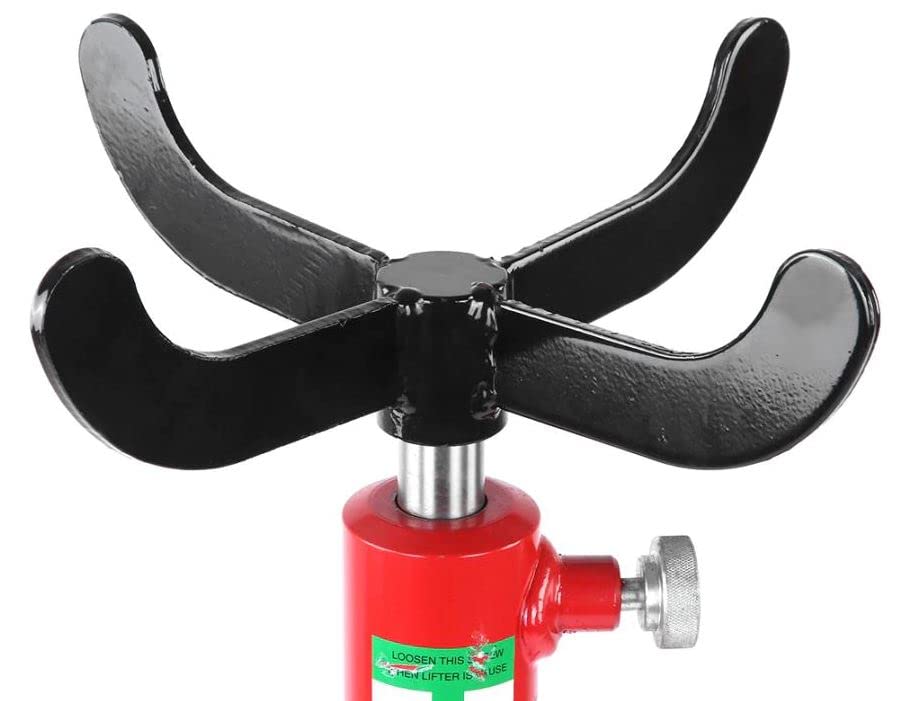 Gato de transmisión hidráulico móvil | Gato de foso para levantar motor y tranmision | 4 Ruedas | con Pedal | hasta 500 kg
