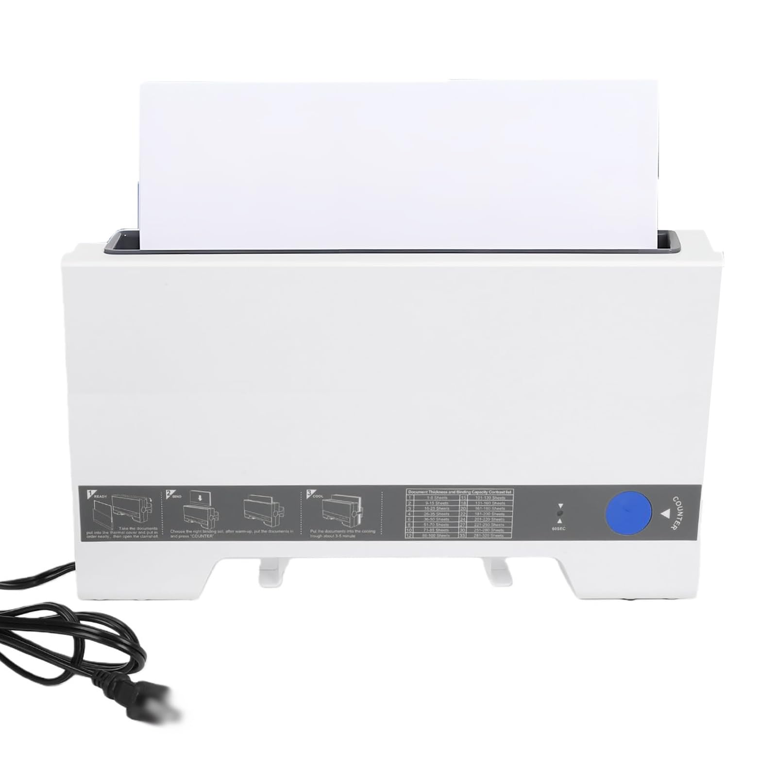 Bindownica termiczna, elektryczna bindownica książek, maks. 280 arkuszy, bindownica na gorąco do papieru, arkuszy, dokumentów, kontraktów, do biur, szkół, punktów ksero i projektów