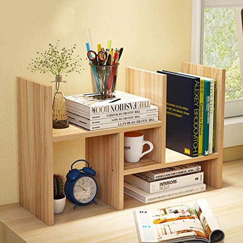 Anmas Power - Estantería pequeña de madera ajustable para escritorio (tamaño pequeño), color nogal