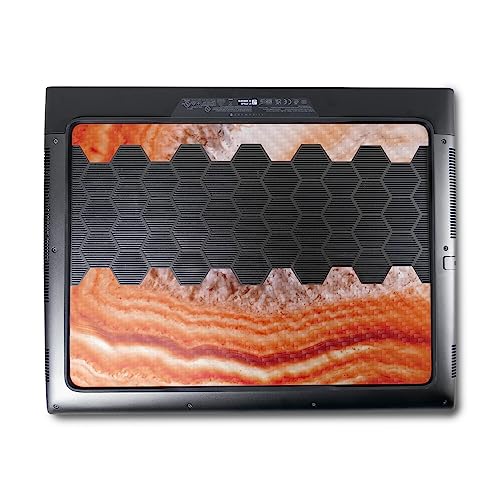 Image of MightySkins Carbon Fiber Skin Compatible With Alienware M18 R1 (2023) Full Wrap Kit - Orange Quartz | Protective, Durable Textured Carbon Fiber Finish | Easy To Apply & Change Styles | Made in the USA