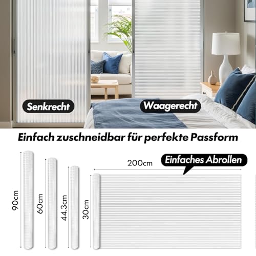 DIFIT Fensterfolie Streifen, Vertikal Sichtschutzfolie Fenster, 60x200cm – Ansicht 6