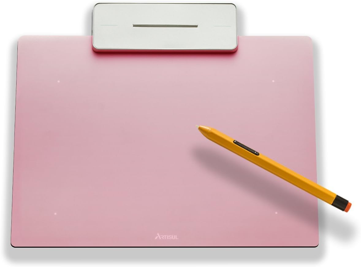 Artisul Pencil Small Sketchpad – Digital Graphics Tablet and Pen (Rose Pink)
