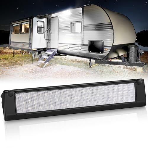 MICTUNING RV Porch Light, 13 Inch 90W LED Exterior Utility Awning Light 6000K, Aluminum Housing IP67 Waterproof, Replacement Lighting for RV Trucks Trailers Bus Marine Boats Campers