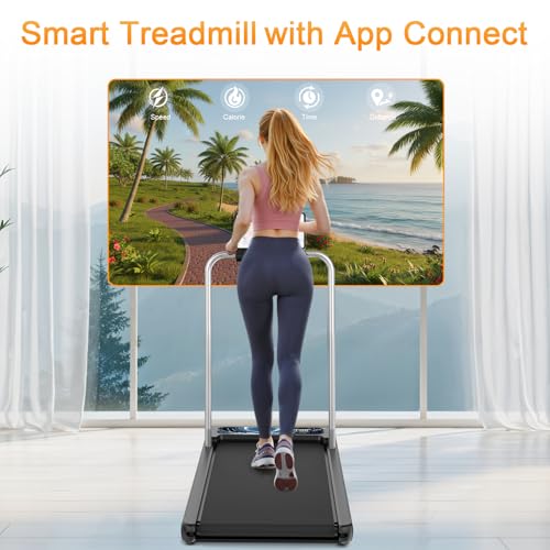 Image of Walking Treadmill Pad with 0-8% Incline,2.5HP Walking Treadmill Mat for Home & Office,Portable Treadmill with Handle Bar