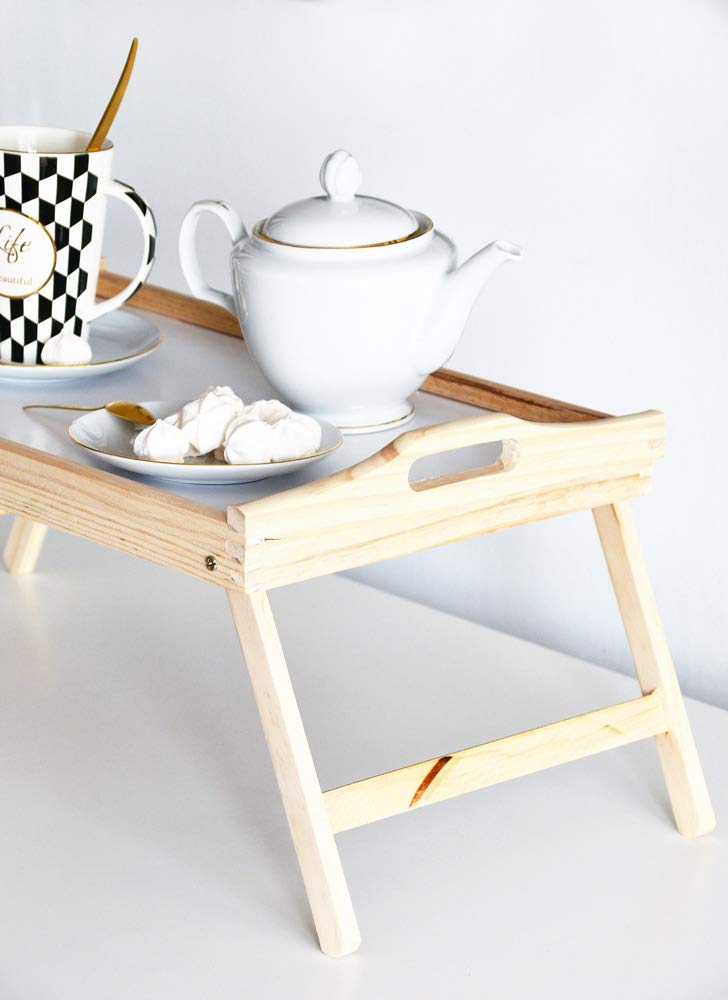 Lit Plateau en bois avec pieds pliables 50 x 30 cm