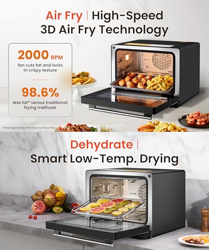 Image of FOTILE HYZK32-E3-B ChefCubii 1.1 cu. ft. 4-in-1 Combi-Steam Oven with Steam-Bake, Air Fry, Convection, Dehydrator Functions, and 50 Preset Menus, Black