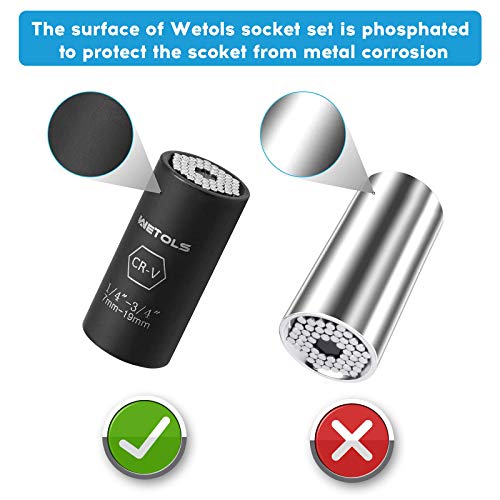 Wetols Universal Socket Tool Set Gifts For Men - Christmas Stocking Stuffers For Him Dad Husband Boyfriend Her, Magnetic Ratchet Screwdriver Set With 10 Impact Bits, We-885 #TOP2