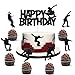 14 PCS Skateboard Cake Topper Skateboard Happy Birthday Sign Cake Decorations for Skateboarding Sport Movement Themed Kids Boy
