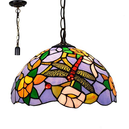 Vintage Pastoral Blumen Pendelleuchte Stil Vintage Handgefertigte Glasmalerei Hängelampen Für Wohnzimmer Schlafzimmer Esszimmer Flur Max 40w