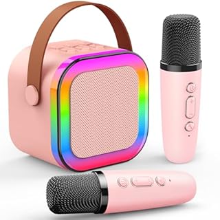 Dislocati Karaoke Machine 2 Microphones, Birthday Gifts for Girls Toys Age 3-15 Year Old Girls Gifts Kids Microphone Toys for 3-12 Year Old Girls Birthday Presents Easter Gifts for Kids