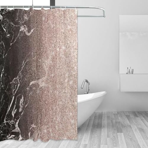 Rideau de douche polyester or rose 183x183 avec œillets antirouille et boutons-pression - 4