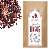 Hibiskustee BIO 1kg | EDEL KRAUT - 1000g BIO HIBISKUSBLÜTEN getrocknet - HIBISKUS TEE - Premium Hibiskusblütentee - hibiscus tea - organic hibiscus flowers cut - frei von künstlichen Zusätzen