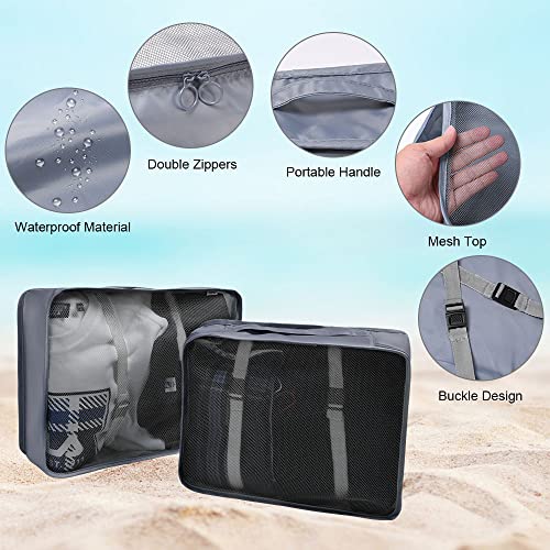 Image of OSDUE Packing Cubes for Suitcases, 6 PCS Travel Luggage Packing Organizers Waterproof Travel Essentials Bag Accessories, Clothes Cosmetics Toiletries Storage Bags, Gray
