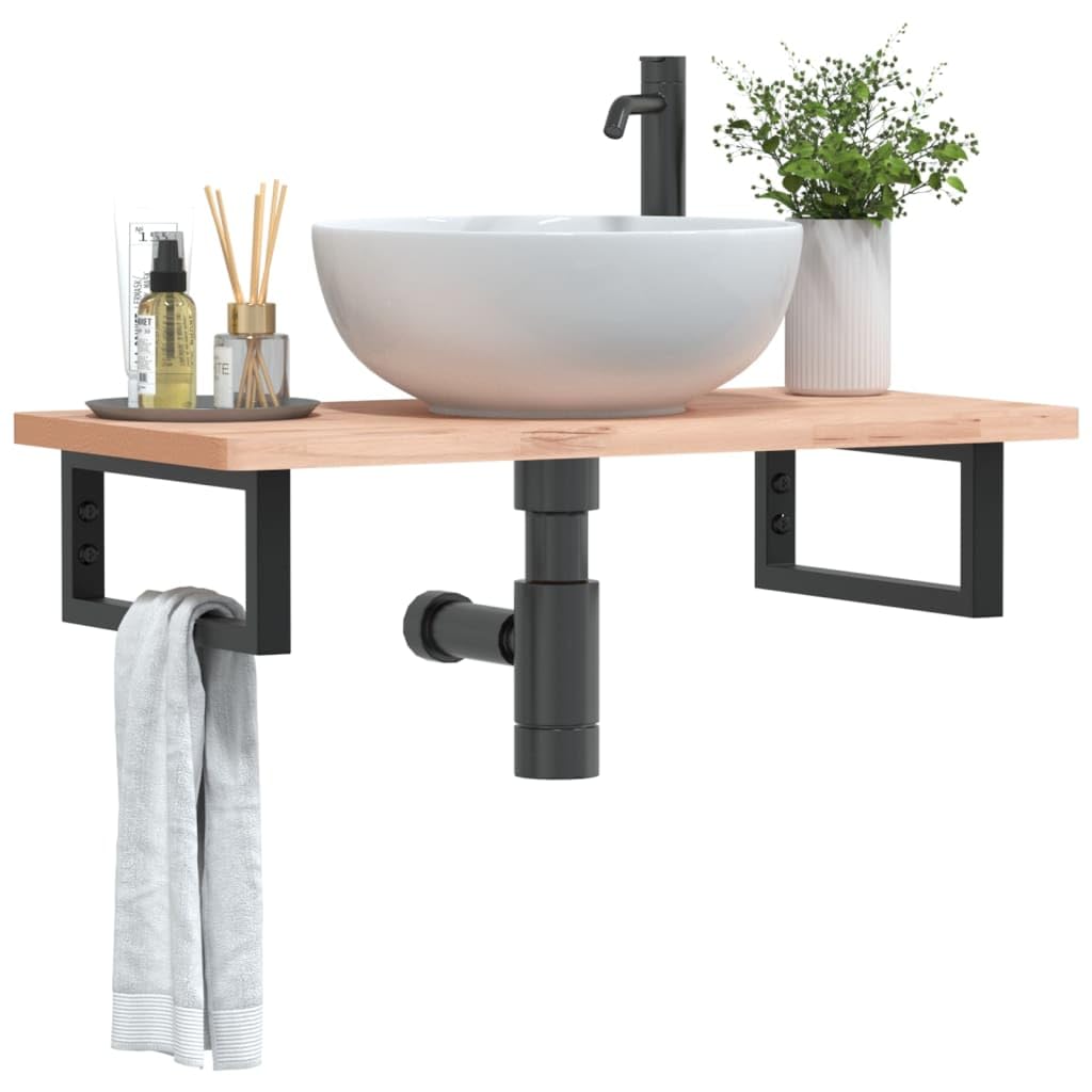 Soportes de lavabo 2 piezas de acero rectangular negro para baño LH727004