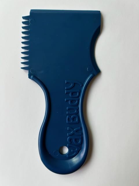 Wax Buddy Wax Comb-The Original, Navy Blue III 100% Recycled Plastic, 3-in-1 surf Tool: Scraper, Comb, Cupped Rail Cleaner. Also in Black, White, and Lt. Blue