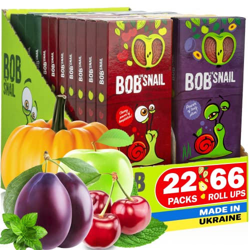 Healthy Snacks Variety Pack for Kids and Adults - Snack Box of 66 Fruit Roll Ups Individual Packs - Natural Fruit Leather of Apple Cherry Plum Pumpkin Mint - Vegan Low Carb Gluten Free Dried Fruit