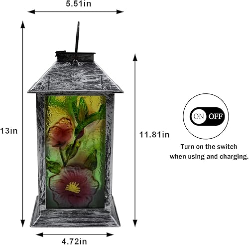 Miniatura 6 de Linterna solar al aire libre impermeable LED lámpara de mesa para jardín patio - Luces decorativas colgantes colibrí para un toque de elegancia
