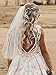 HEREAD 1 Tier Bride Wedding Veil Short Wasit Elbow Length Bridal Tulle Veils with Comb and Cut Edge (White)