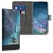 Produktbild kwmobile Wallet Case kompatibel mit Huawei P30 Lite - Hülle mit Ständer Kartenfächer Galaxie Baum Wiese Blau Grau Schwarz