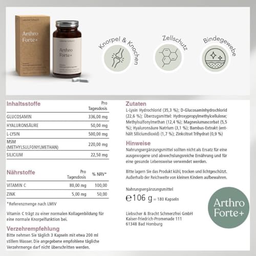 Liebscher & Bracht Premium Nahrungsergänzungsmittel 3er-Kombi: 1x Vital+ / 1x Arthro Forte+ / 1x Basen+ für 2 Monate, vegan, lactose- & glutenfrei, laborgeprüft