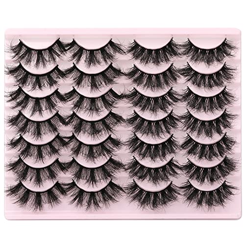 ALICROWN Eyelashes 3D Faux Mink Lashes 14 Pairs Fluffy Dramatic Long Volume Lashes Pack