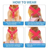 Hundewindel Hosenträger 2 Stück,Hunde-Hosenträger können verhindern DASS Windeln oder Unterwäsche herunterrutschen,für schutzhose läufige,katzenwindel,rüdenwindel (Schwarz+Rosenrot, M)