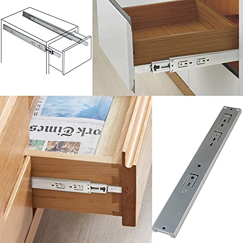 Image of Gobrico Hardware 22-inch 100 lb. Hydraulic Soft Self Close Full Extension Ball Bearing Drawer Slides 3Folds 1Pair