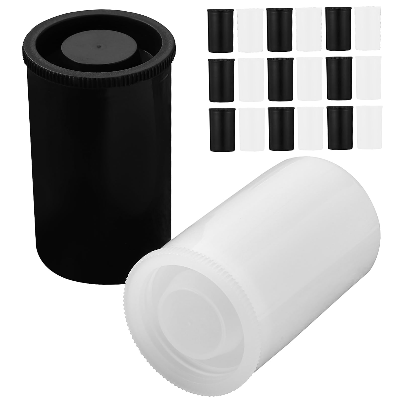 Mikikit 20pcs Empty Film Canisters with Caps 10 and 10 Camera Film Storage Containers for Safe and Convenient Film Organization