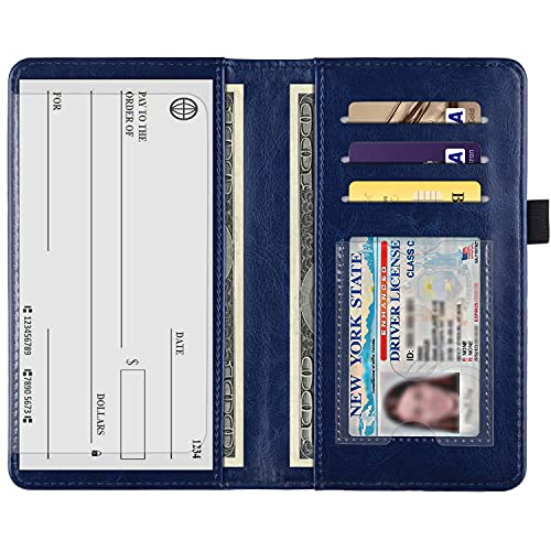 Cfeclog Checkbook Cover, Pu Leather Duplicate Checks Card Standard Register With Pen Inserts, (2021 Upgraded Version) Check Book Credit Card Holder Wallet For Men And Women (Starry Night) #TOP3