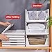 yazi 5 Pack Stackable Closet Storage Box,Closet Shelf Organizer and Storage Plastic Drawer Storage,Wardrobe Organizer Closet Organizers Storage Box for Cupboard Kitchen, Office(5L)