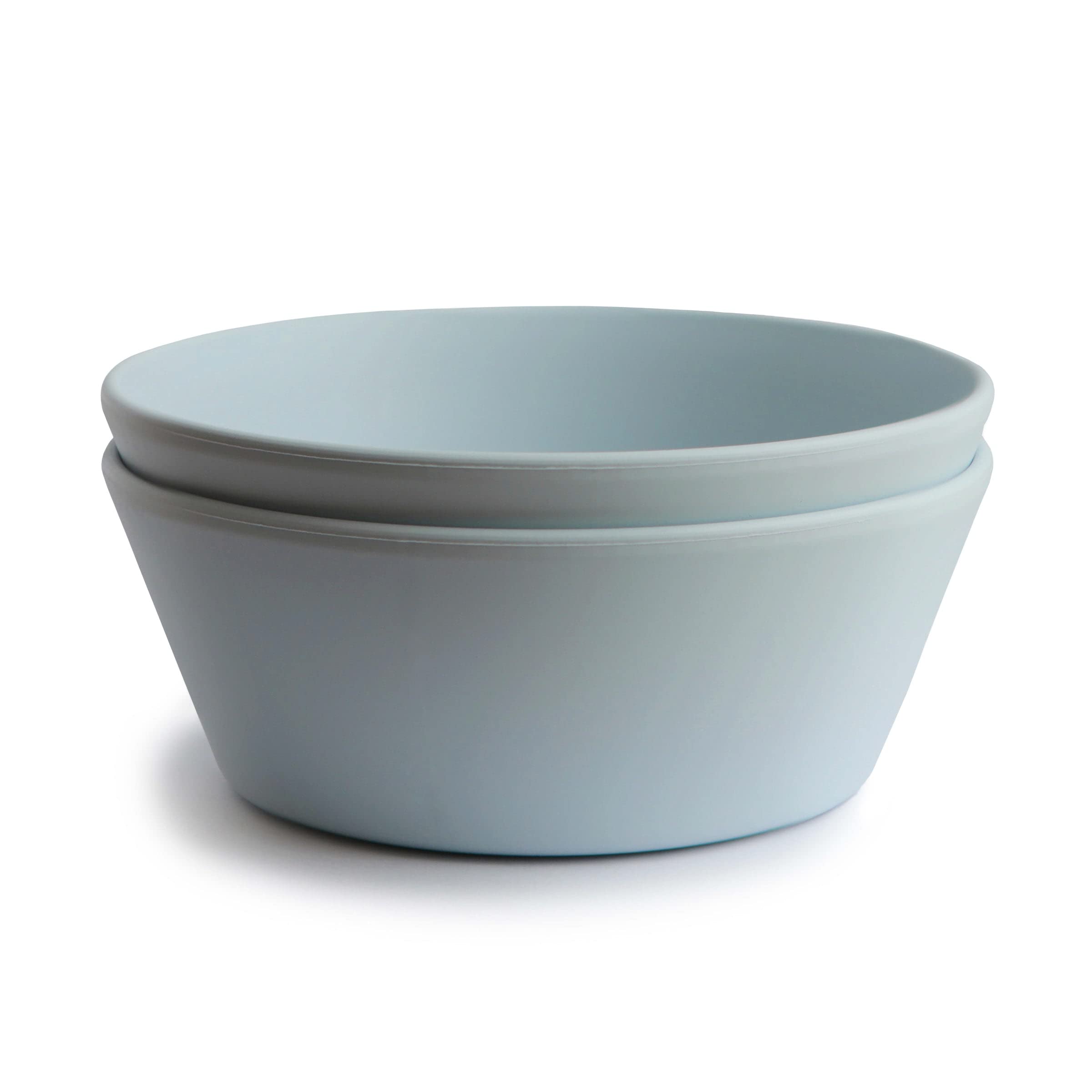 Mushie Dinnerware Bowls for Kids, (Powder Blue) Round Bowl