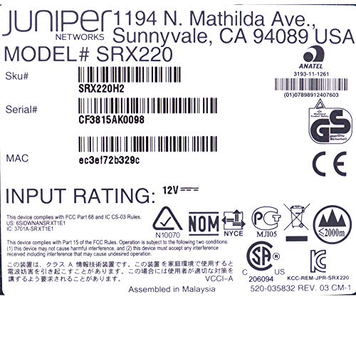 Juniper SRX220 Services Gateway - 8 Ports - Management Port - 2 Slots - Gigabit Ethernet - 1U - Rac - Thumbnail 3