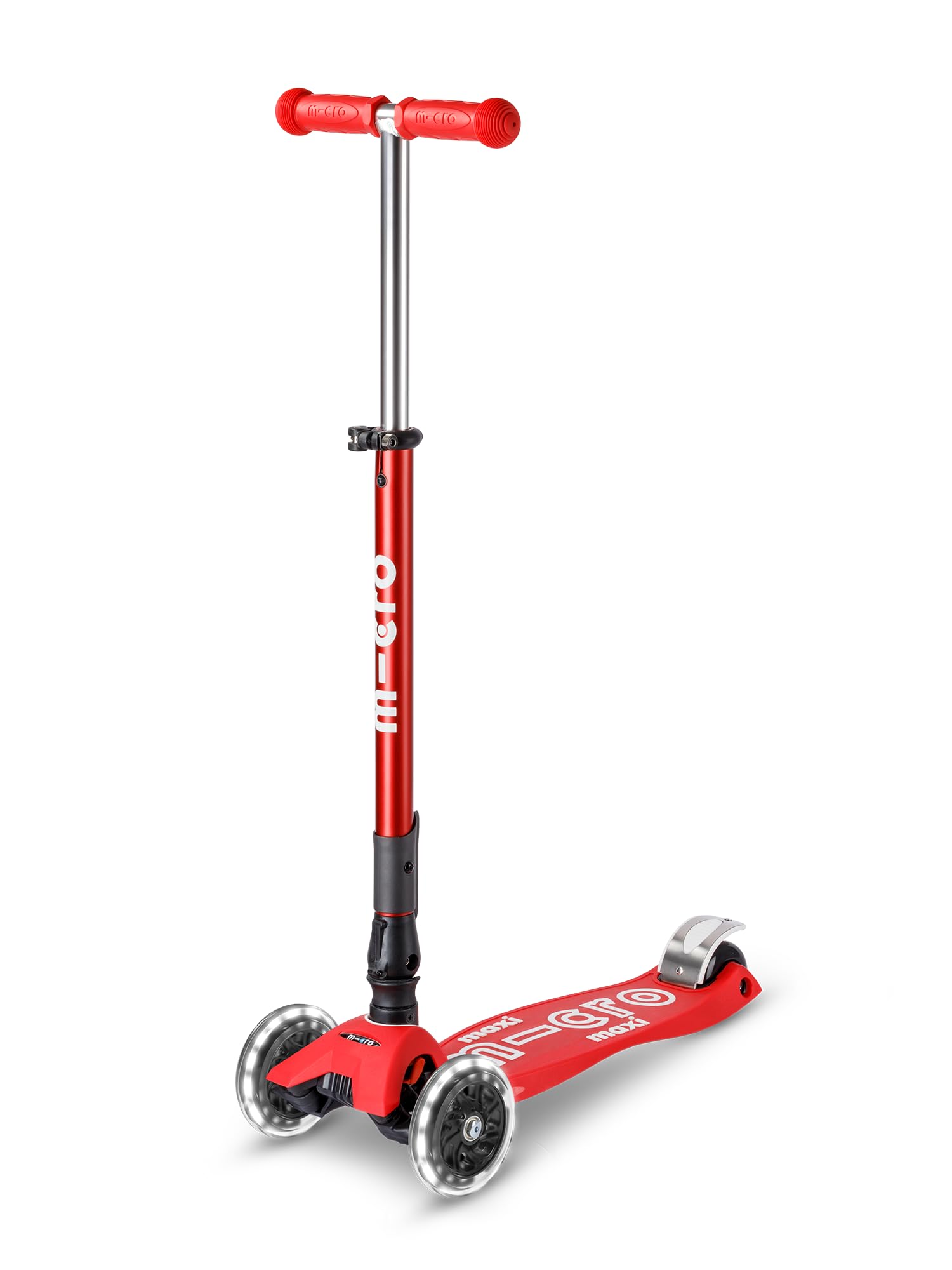 Micro Maxi Micro Deluxe Foldable LED Red | Scooter for Kids | Kids Scooter | Scooter with LED Wheels | Scooter for Kids 3-5 Years