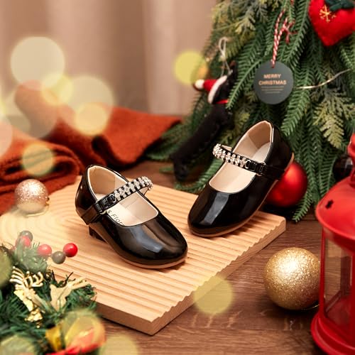 Image of Felix & Flora Toddler Flower Girl Dress Shoes - Baby Girl Ballet Mary Jane Flats for Party School Wedding